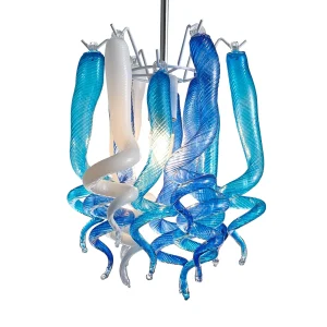 Murano Glass Light Pendant Small Decorative Lamp （Blue And White）